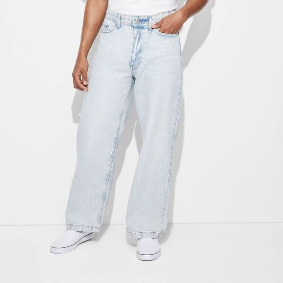 Original Use - Men's Baggy Fit Jeans - Original Use Light Wash 38 Light Wash - Picture 2 of 3